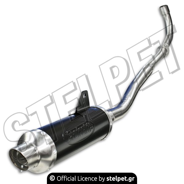 Εξάτμιση ολόσωμη Yamaha Crypton-R 115 inox στρογγυλή με μαύρη μπούκα Protecht